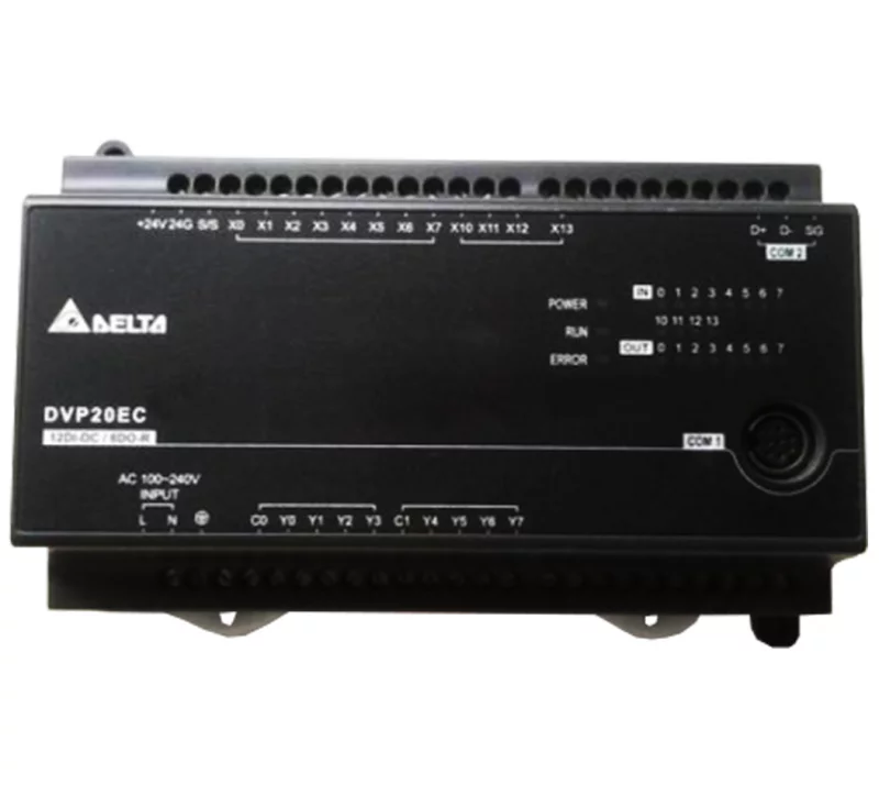 DVP20EC00R3 20 Point, 12DI/8DO (Relay), 100~240 AC Power , 2 COM: RS232 & RS485